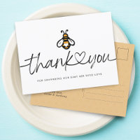 Moderne Honey Bee Baby Dusche Danke Postcard