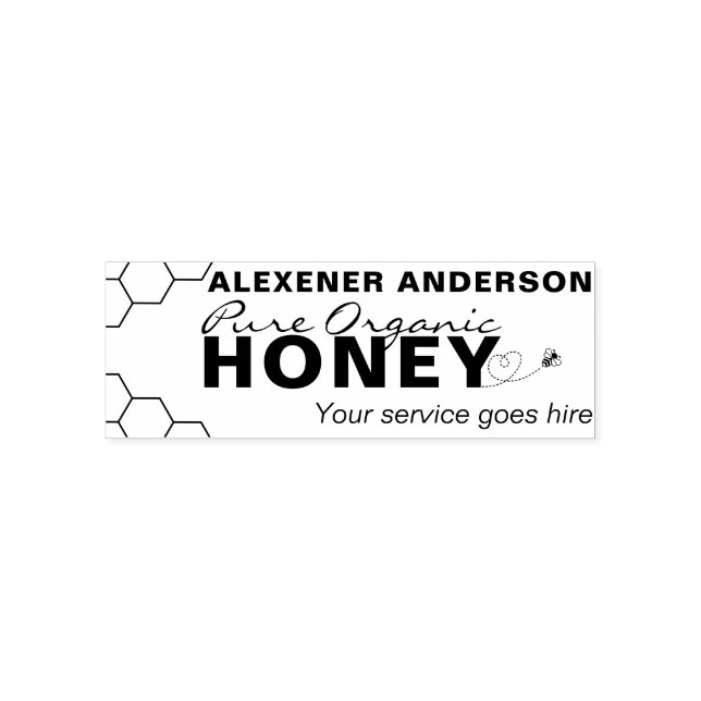 Moderne Honey Bees Honeycomb Permastempel (Design)