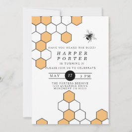 Moderne Honeycomb | Birthday Party Einladung