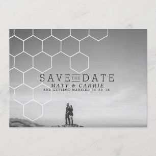 Moderne Honeycomb Save the Date FOTO