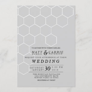 Moderne Honeycomb Wedding Einladung