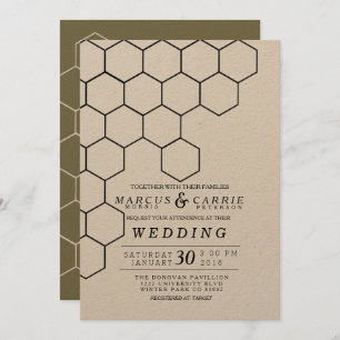 Moderne Honeycomb Wedding Einladung