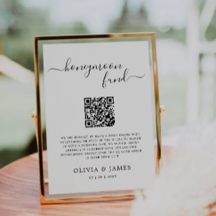 Moderne Honeymoon Fund QR Code Sign, Wedding Einladung