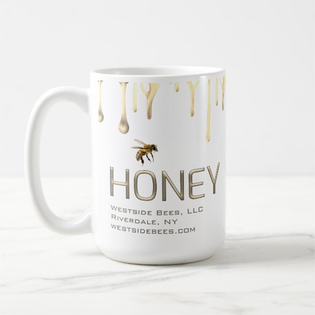 Moderne Honigbienen-Tasse Goldtropfen Honigbiene Kaffeetasse (Links)