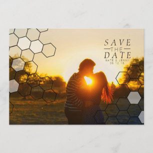Moderne Honigwaben Save The Date Foto