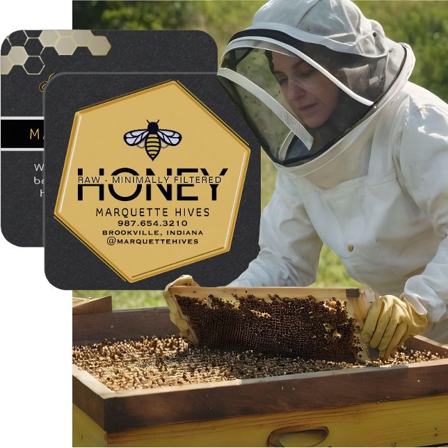 Moderne Honigwabenbeere Quadratische Visitenkarte (Von Creator hochgeladen)