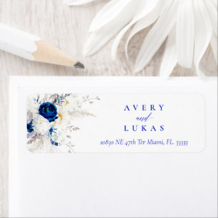 Moderne Horizon Blue & White Floral Wedding Return