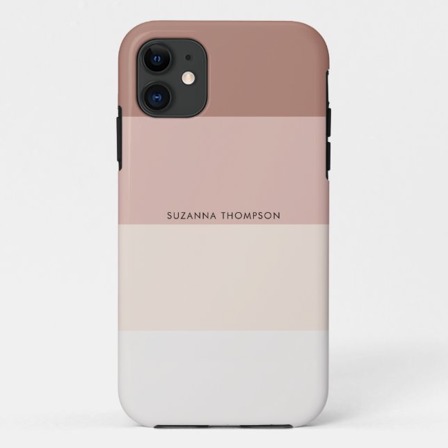 Moderne horizontale Streifen Beige braune Erdtöne Case-Mate iPhone Hülle (Rückseite)