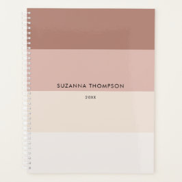Moderne horizontale Streifen Beige braune Erdtöne Planer