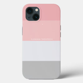 Moderne, horizontale Streifen Pastellfarben Rosa u Case-Mate iPhone Hülle