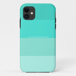Moderne horizontale Streifen Türkisfarben Aquamari Case-Mate iPhone Hülle