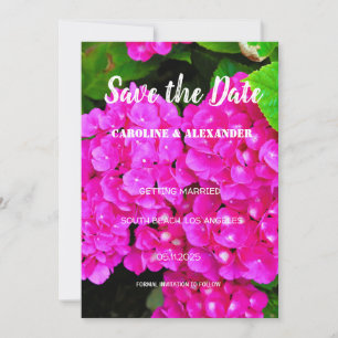 Moderne Hortensien rosa Blumen Sommerhochzeit Save The Date