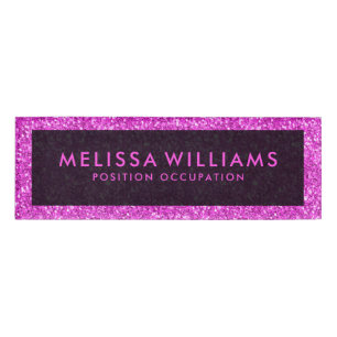 Moderne Hot Pink Imitate Glitzer Namenschild