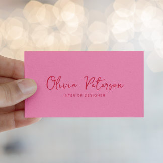 Moderne Hot Pink Rote Kalligrafie Visitenkarte