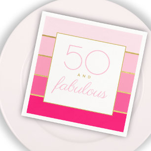 Moderne Hot Pink und Gold 50. und fantastische Geb Serviette
