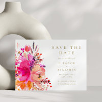 Moderne Hot Pink Wasserfarben Blumen Elegante Hoch