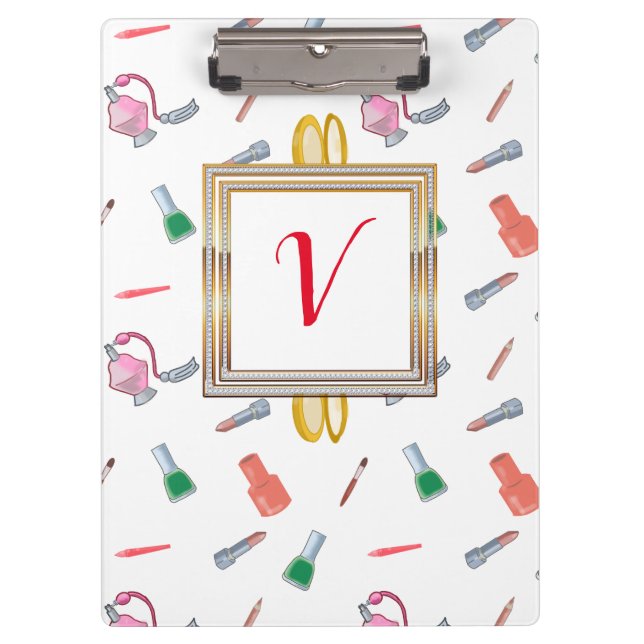 Moderne Hübsch Red Chic Girly Klemmbrett (Vorderseite)