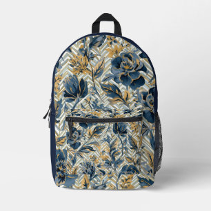 Moderne, hübsche blaue Blumen Kunst, Rucksack