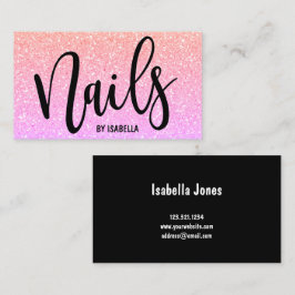 Moderne, hübsche, gürtelfarbene, ombre Glitzer Näg Visitenkarte