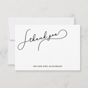 Moderne hübsche Schrift Schwarzweiß Danke
