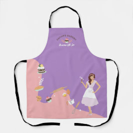 Moderne Hübsche Süßbäckerei für Frauen Lila Schürze