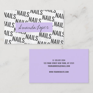 Moderne hübsche, weiße Marmor schwarze lila Näg Visitenkarte