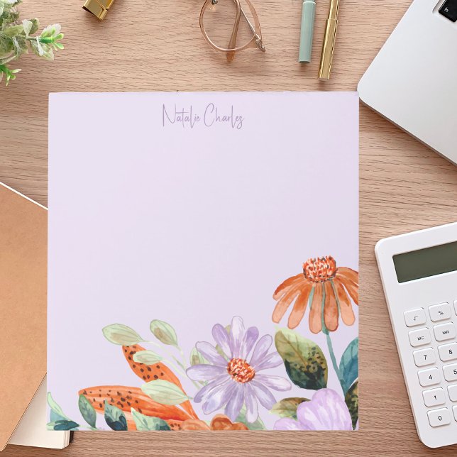 Moderne Hübsche Wildblume floral Notizblock (Von Creator hochgeladen)