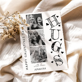 Moderne Hugs 3 Foto Galentines Tageskarte Feiertagskarte