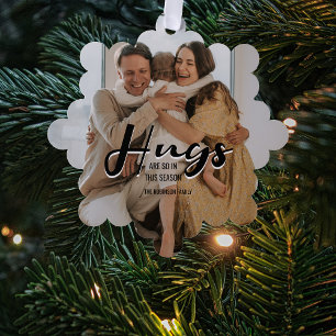 Moderne Hugs Weihnachtsfeiertag im Foto Ornament Karte