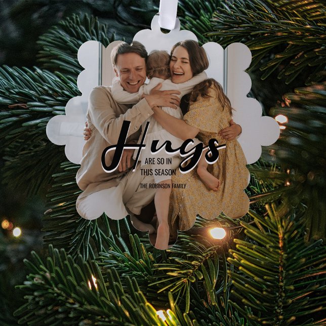 Moderne Hugs | Weihnachtsfeiertag im Foto Ornament Karte (Von Creator hochgeladen)