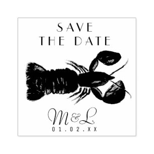 Moderne Hummer-Ozean-Save-the-Date-Design-Stempel Gummistempel
