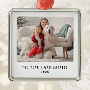 Moderne Hundadoption-Foto-Erinnerung Ornament Aus Metall