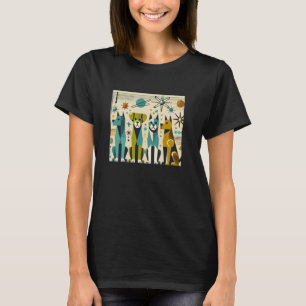 Moderne Hunde 50er 60er Retro Art T-Shirt