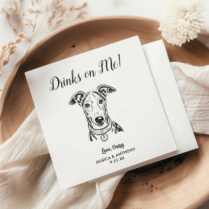 Moderne Hunde-Hochzeits-Cocktailservietten Serviette