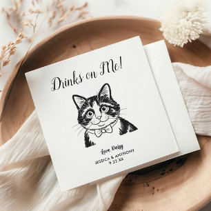 Moderne Hunde-Hochzeits-Cocktailservietten Serviette