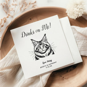 Moderne Hunde-Hochzeits-Cocktailservietten Serviette