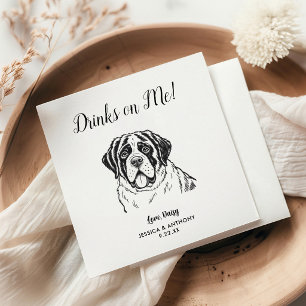 Moderne Hunde-Hochzeits-Cocktailservietten Serviette