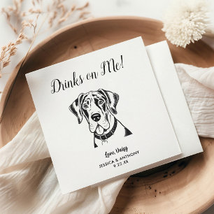 Moderne Hunde-Hochzeits-Cocktailservietten Serviette