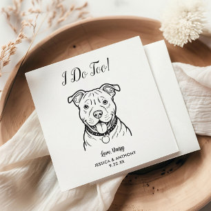 Moderne Hunde-Hochzeits-Cocktailservietten Serviette