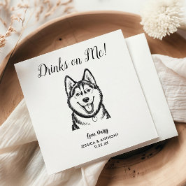 Moderne Hunde-Hochzeits-Cocktailservietten  Serviette