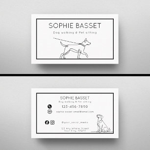 Moderne Hundebetreuung, Haustiersitting Minimalist Visitenkarte