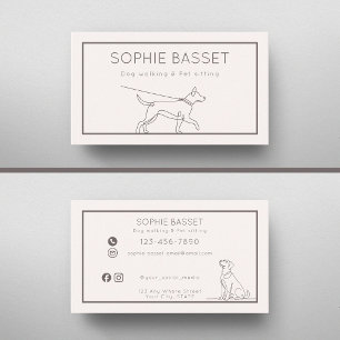 Moderne Hundebetreuung, Haustiersitting Minimalist Visitenkarte