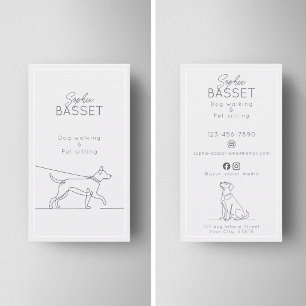 Moderne Hundebetreuung, Haustiersitting Minimalist Visitenkarte