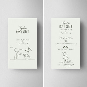 Moderne Hundebetreuung, Haustiersitting Minimalist Visitenkarte