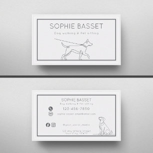 Moderne Hundebetreuung, Haustiersitting Minimalist Visitenkarte