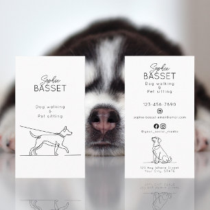 Moderne Hundebetreuung, Haustiersitting Minimalist Visitenkarte