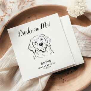 Moderne Hundehochzeits-Cocktailserviette Serviette