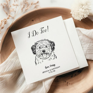 Moderne Hundehochzeits-Cocktailservietten Serviette