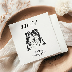 Moderne Hundehochzeits-Cocktailservietten Serviette