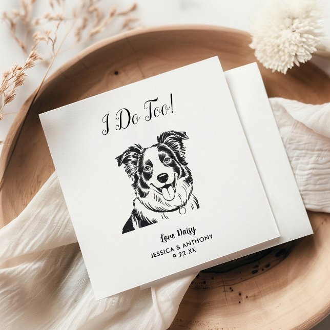 Moderne Hundehochzeits-Cocktailservietten Serviette (Von Creator hochgeladen)